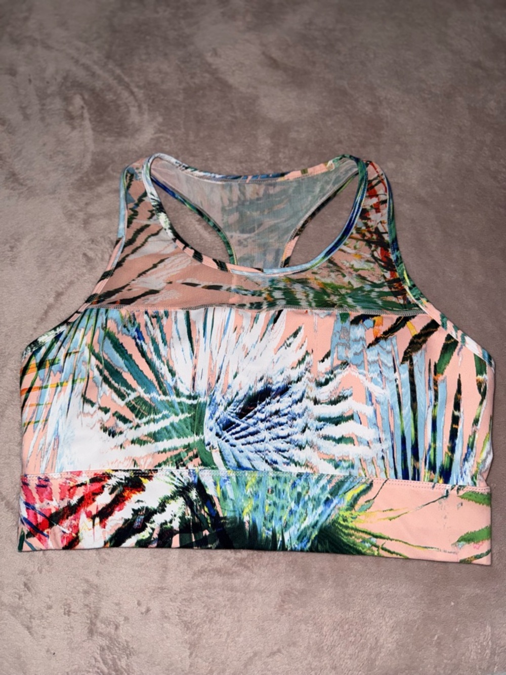 Fabletics tropical print multicolor sport bra size XXL/1X